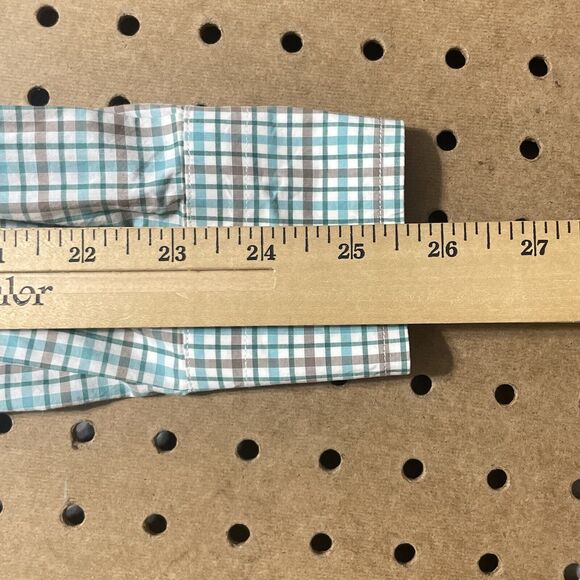 Culturata Roma Tailored Fit LS Button Up Shirt Italy Plaid Green Size 40/Medium - Picture 8 of 8